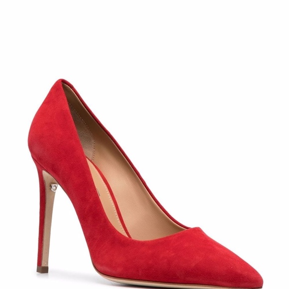 Salvatore Ferragamo Lipstick Red Suede Pointed toe heel (size 5.5) - Picture 3 of 3